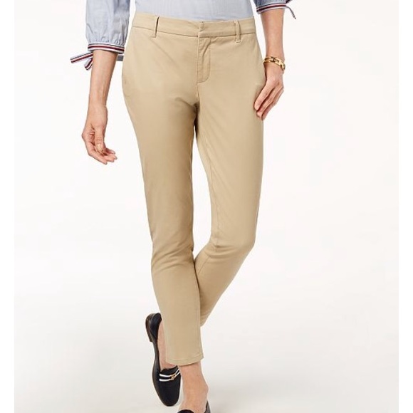 TOMMY HILFIGER bright red ankle chino pants size 8 - Picture 4 of 5